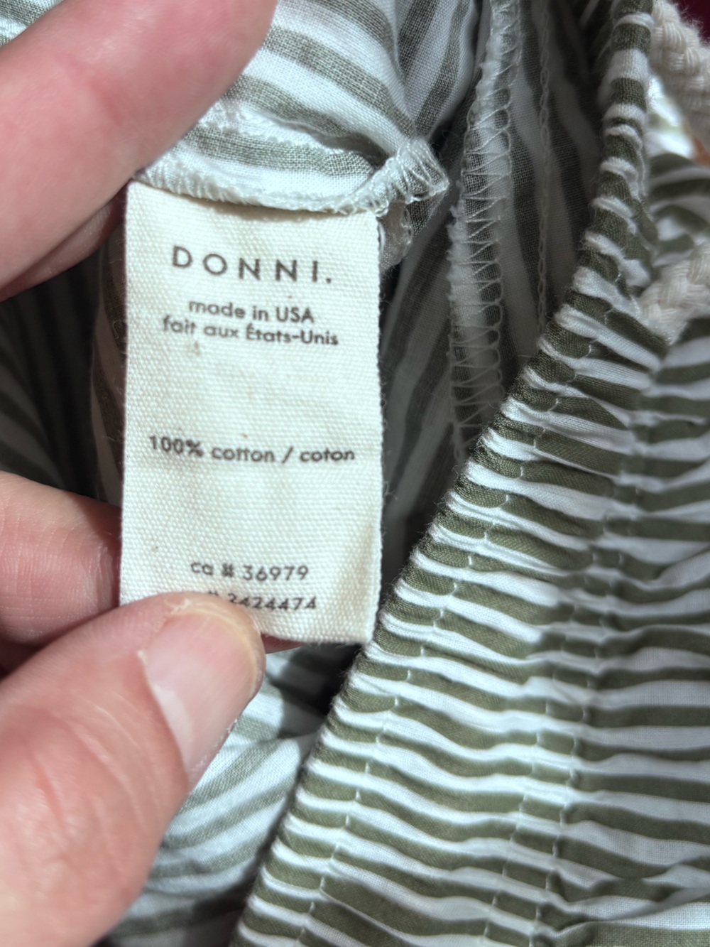 DONNI The Pop Stripe Drawstring Pant in rosemary size small - Picture 5 of 6